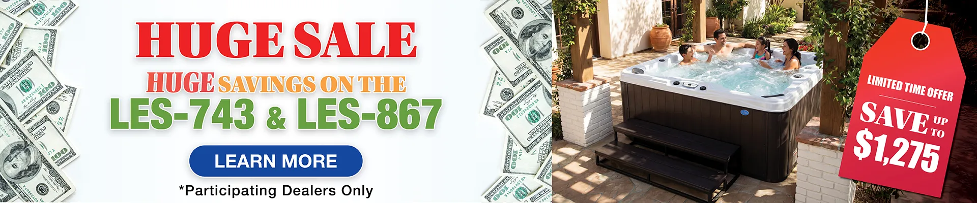 Calspas hot tub being used in a family setting - Mesquite